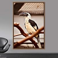 Framed Canvas Wall Art Single Bird Birds Expressive Farmhouse/Country Multicolor Photography Portrait Single - 16x24 inches