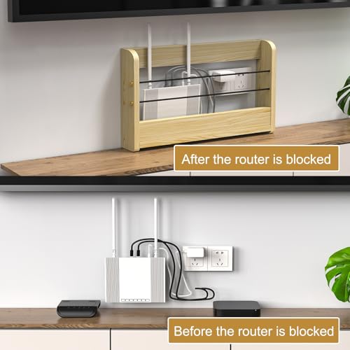 Cachette murale en bois et support WiFi boîte câbles - 6