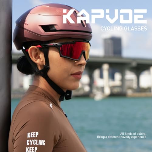 KAPVOE Cycling Glasses, PC Lens, Ventilation System, TR90 Frame, UV400 Protection, Men Women Sports Cycling Running MTB Driving Baseball Golf Sunglasses 04 — view 2