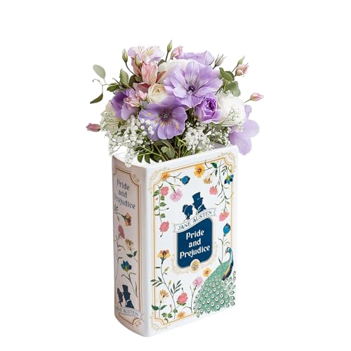 Vase décoratif en forme de livre, vase en céramique pour décoration d&rsquo;intérieur, design unique en forme de livre pour décoration d&rsquo;étagère, décoration d&rsquo;intérieur élégante ou cadeaux livresques