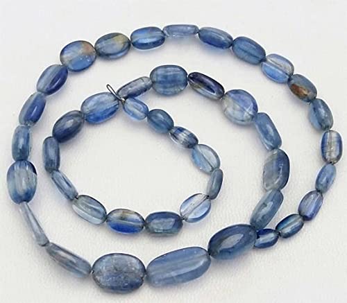 Kyanite naturelle en perles ovales lisses pour composer des bijoux bohèmes chics au quotidien