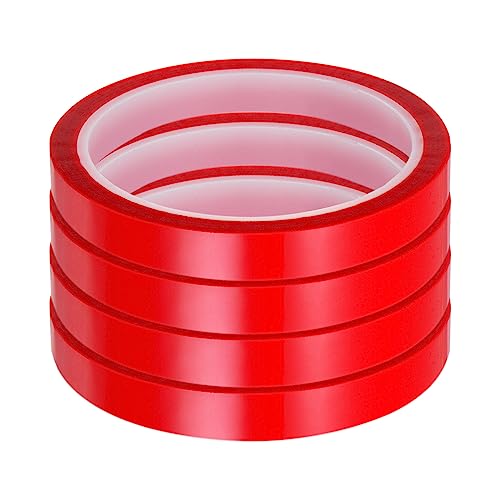 HARFINGTON 4Rolls Heat Tape High Temperature Heat Resistant 10mmx33m,Red