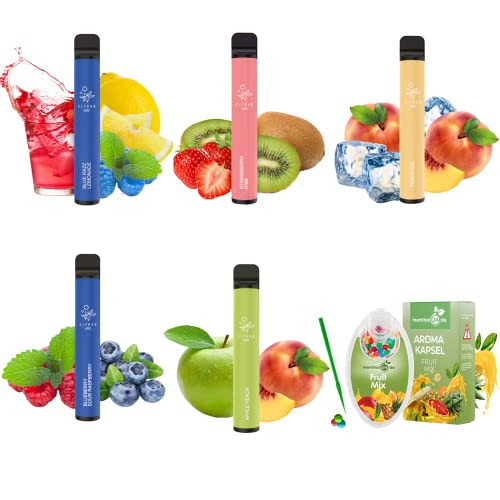 5x Elfbar 600 Züge E-Shisha ohne Nikotin - SUMMER BUNDLE - Elektronische Zigarette 550mAh - Kompakter Vape Stick als…