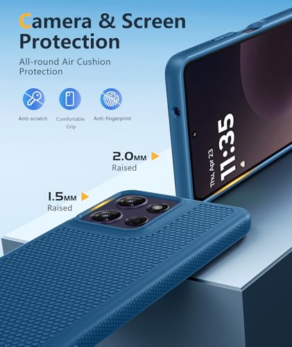 Image of FNTCASE for Moto G-Power 2026 Case: Motorola Moto G Power 2025 Case 14FT Military Grade Drop Protection with Screen Protector Shockproof Anti-Slip Sweat-Resistant Matte TPU Daily Phone Cover (Blue)