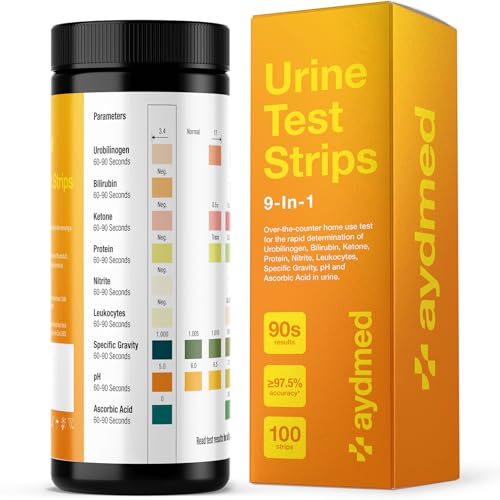100 x AYDMED 9-in-1 UTI Test Strips | 9 Parameter Urine Test Strips for Leukocytes, Nitrite,...