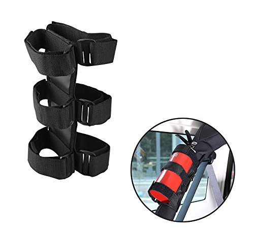 Roll Bar Fire Extinguisher Mount Bracket Car Trunk Holder for Jeep Wrangler(Black)