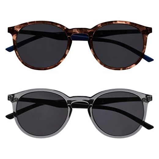 Opulize Met Pack 2 Grande Hombres Mujeres Gris Claro Negro Armas Lectores De Sol Gafas De Lectura UV400 SS60-7C +2,00