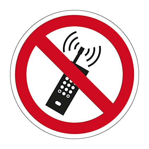 400mm Self Adhesive No Mobile Phones Floor Sticker - Safety Sign for Restricted Areas in Warehouses & Workplaces