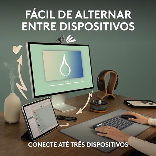 Mouse sem fio Logitech Pebble 2 M350s com Clique Silencioso, Design Slim Ambidestro, Conexão Bluetoo