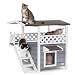Petsfit 2-Story Outdoor Weatherproof Cat House/Condo/Shelter with Stair