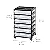 IRIS USA Fits 12" x 12" Paper, 6-Tier Scrapbook Rolling Storage Cart with Organizer for Stationery Vinyl Tools Office Art and Craft Supplies, Yarn, 6 Clear Cases w/Built in Handle - Black/Clear #3