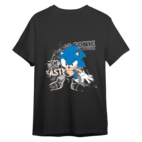 T-shirt Sonic nostalgie des années 90 haut imprimé unisexe noir taille M