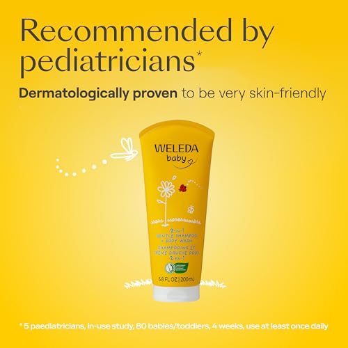 Image of Weleda Baby Calendula Body Lotion and Shampoo-Body Wash Bundle, 6.8 Fluid Ounce (Pack of 2), Plant Rich Baby Care with Calendula and Sweet Almond Oil