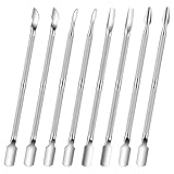 DOPENSPI Lot de 8 repousse-cuticules en métal à double tête - Outil professionnel pour manucure et pédicure - Pour homme et femme