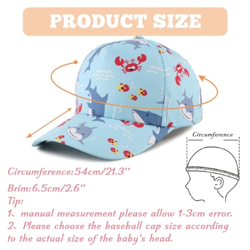 OMUKY Boné de beisebol infantil infantil ajustável verão praia meninos bonés para 2-6 anos, Oceano a