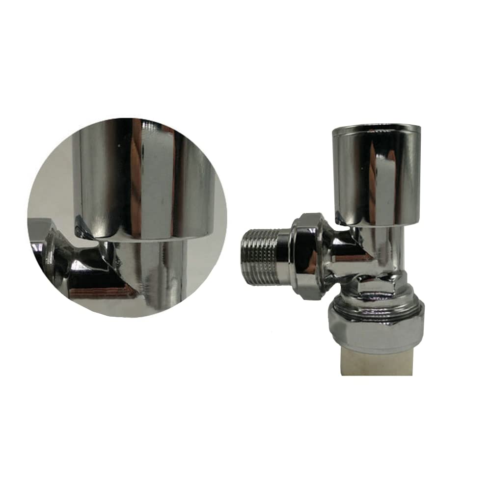 2 válvulas de radiador manual rectas, válvulas de radiador de riel de toalla con calefacción recta, válvulas de radiador de diseño de riel de toalla para baño, kit de reemplazo (1/2 pulgada recto)