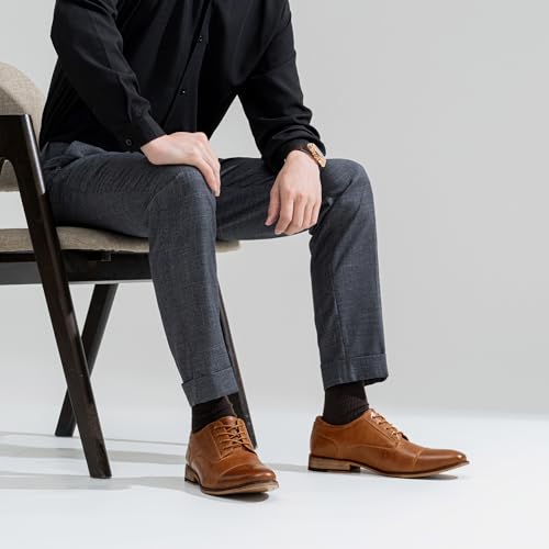 Jousen Men's Dress Shoes Leather Classic Formal Mens Oxfords Retro Derby Oxford3