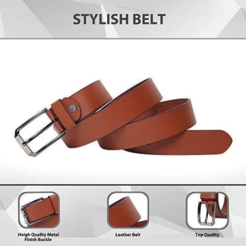 Image of Men's Formal Genuine Leather Adjustable Pin Buckle Belt (Leath-5)