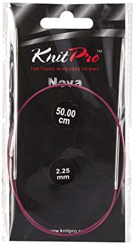 KnitPro Nova Fixed Circular Needles 20" (50cm), Silver, 2.25mm