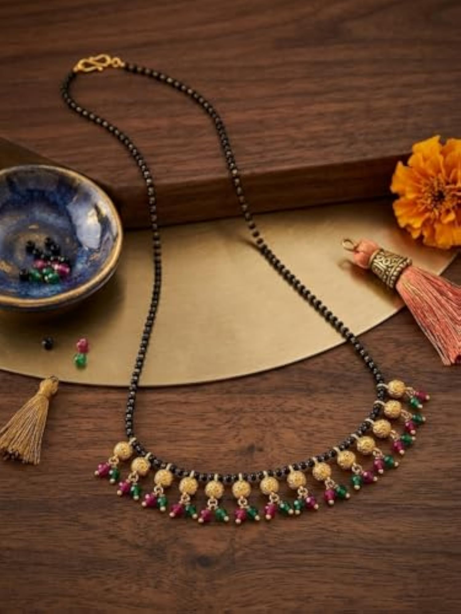 Women's Marble Mangalsutra Necklace, Elegant Design