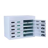 Steel Tablet Charging Cabinet Lockers with 10 Individual Compartments for iPad Tablet - Combination Locks & Built-in Type-C Charging Cords-Storage Solution for Schools, Libraries & Educational
