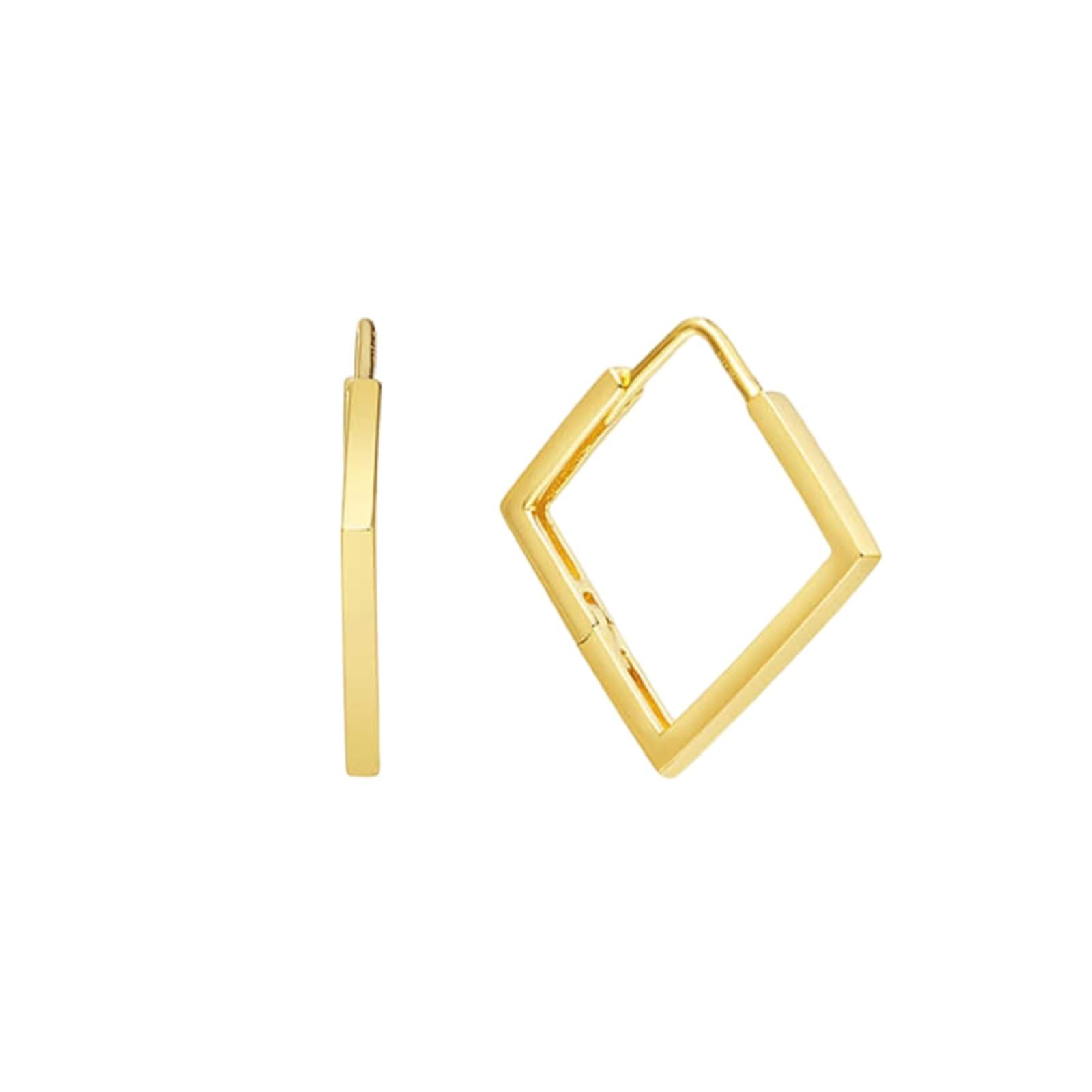 Creole Hoop 9K/14K/18K żółte złoto, geometryczne kolczyki na Boże Narodzenie, prawdziwe kolczyki chłopięce 750/585/375 złoto