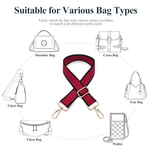 Image of Long Keeper Purse Strap Wide 3.8cm Shoulder Strap Crossbody Bag Strap Replacement Adjustable Guitar Straps for Women Handbags