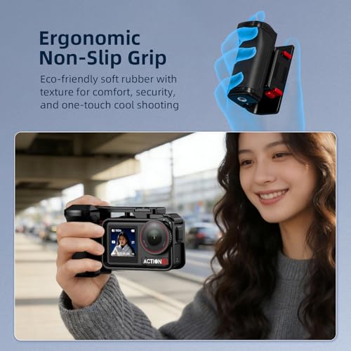 Kit de agarre BRDRC para DJI Osmo Action 5 Pro soporte de mango con obturador para jaula original 4