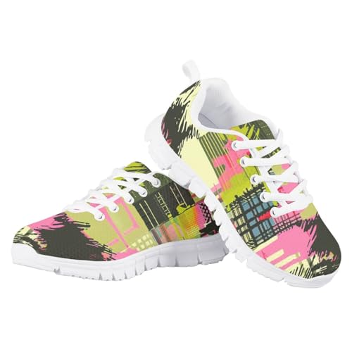 Shoes for Kids Girls Flexible Floral Print Running Casual Daily Wear Fashion Vintage Athletic Gym Sneakers