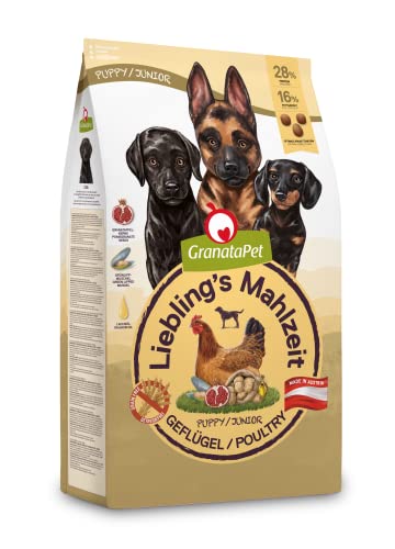 GranataPet Liebling's Mahlzeit Geflügel Junior, 1,8 kg, Trockenfutter für Hunde, Hundefutter ohne Getreide & ohne Zuckerzusätze, Alleinfuttermittel