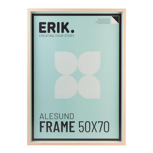 Grupo Erik Marco 50x70 marron haya   Marco madera 50x70 para puzzle : Marcos de fotos o diplomas pared | Marcos para cuadros pared   Decoracion hogar (Accesorios de montaje incluidos)