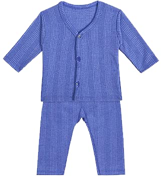 Tiny Tooth Front Open Thermal Set for Baby - Body Warmer for Baby (6-9 Months, Blue)-picture-12