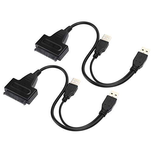 Cable Adaptador USB 2.0 a SATA 7+15Pin para SSD 2.5" 2 piezas miniatura 5