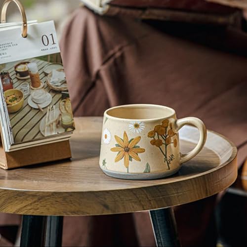 Taza de cerámica para café con diseño floral vintage miniatura 3