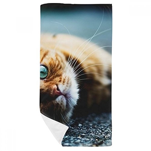 Serviette de bain doux multicolore chat serviette toilette 35x70 - 2