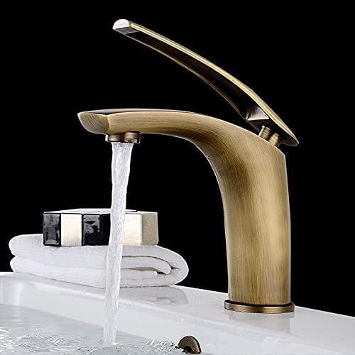 Robinet de lavabo eau chaude et froide mitigeur court en laiton style ancien
