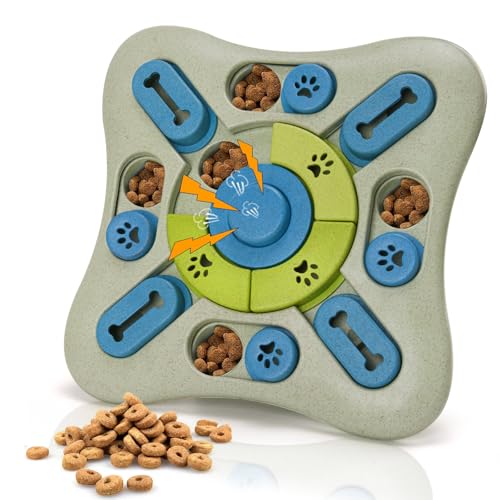 LIFLIX 犬 おもちゃ ノーズワーク 餌入れ ペット食器 早食い防止 嗅覚訓練 音が鳴る グリーン