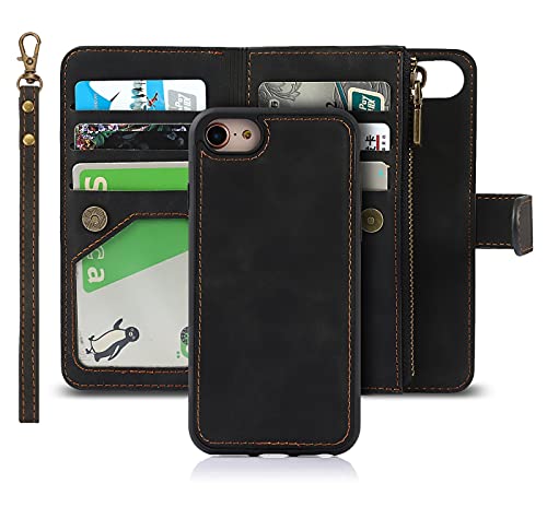 Étui portefeuille iPhone 7 8 magnétique et détachable pour vos sorties
