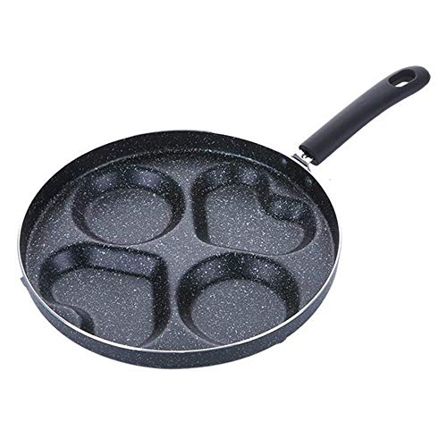 KAPAYONO 11 Inch Hartvormige Non-Stick Koekenpan Ei Vier-Gat Ham Pan Cake Machine Geen Rook Ontbijt Bakpan Koken Pot