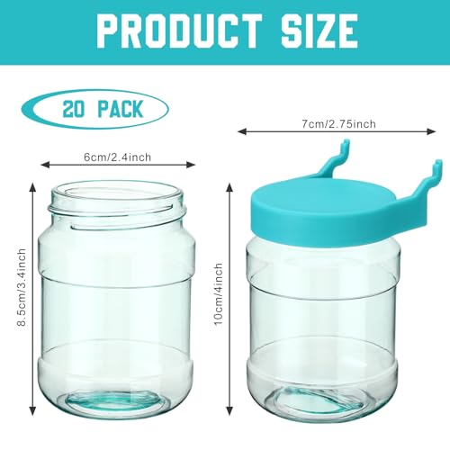 Image of Unittype 20 Set Pegboard Organizer Accessories Peg Boards Jars with Lids Plastic Pegboards Bins Storage Containers Clear Peg Board Wall Organizer for Garage Sewing Office Home Supplies(Turquoise)