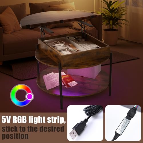 Round-Coffee-Tables-with-LED-Light-35-Round-Coffee-Table-with-StorageLift-Top-Coffee-Tables-for-Living-Room-Wood-Farmhouse-Coffee-TableCircle-Coffee-Table-for-Home-Office Round Coffee Tables with LED Light 35 Round Coffee Table with StorageLift Top Coffee Tables for Living Room Wood Farmhouse Coffee TableCircle Coffee Table for Home Office