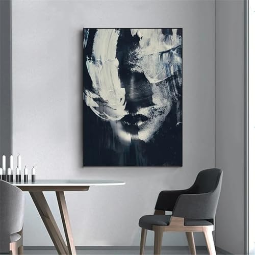 Décoration de salon portrait femme abstrait cadre 60 x 80 cm