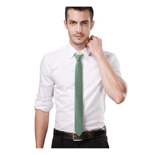 Image of Landisun Black Tie Men Women Solid Skinny Ties Slim Ties Satin Tie