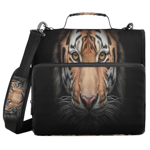 Carpeta de 3 anillos Tigers de 1.5 pulgadas de capacidad y organizador para 500 hojas con asa