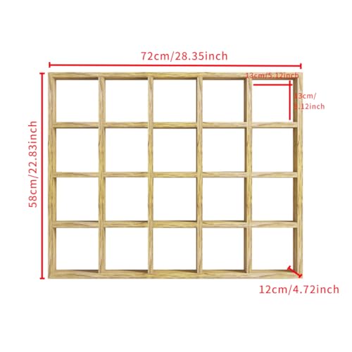 Porte-Tasses Mural en Bois, étagère Flottante pour théières, Rangement Gain de Place pour Tasses à café avec 20/30 Compartiments
