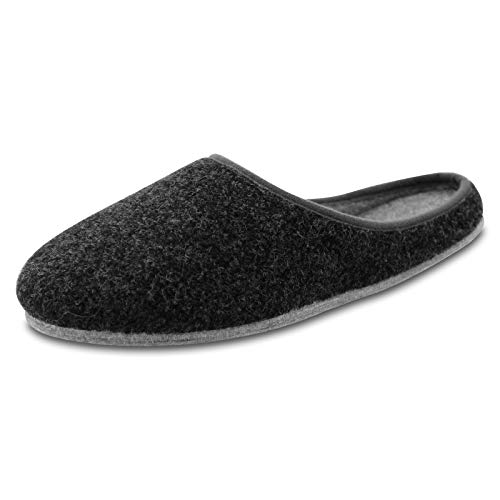 OLShop AG Herren Anthrazit Filz Pantoffeln mit Filzsohle Gr. 43
