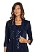 R&M Richards Women's 2-Piece Glitter Lace Pantsuit - Elegant Mock Jacket & Straight Leg Pants Dressy Formal Set