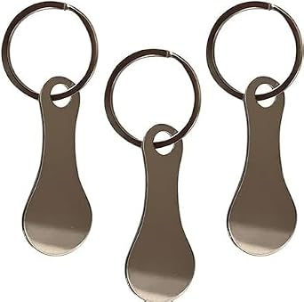 3Pcs Portable Aluminum Alloy Shopping Trolley Tokens Key Ring, Trolley Token Coin Keyring Keychain Trolley Unlock Release Key for Men Women Shopping Cart Grocery Shopping Trolleys Retail Shopping