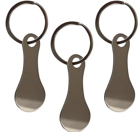 3Pcs Portable Aluminum Alloy Shopping Trolley Tokens Key Ring, Trolley Token Coin Keyring Keychain Trolley Unlock Release Key for Men Women Shopping Cart Grocery Shopping Trolleys Retail Shopping