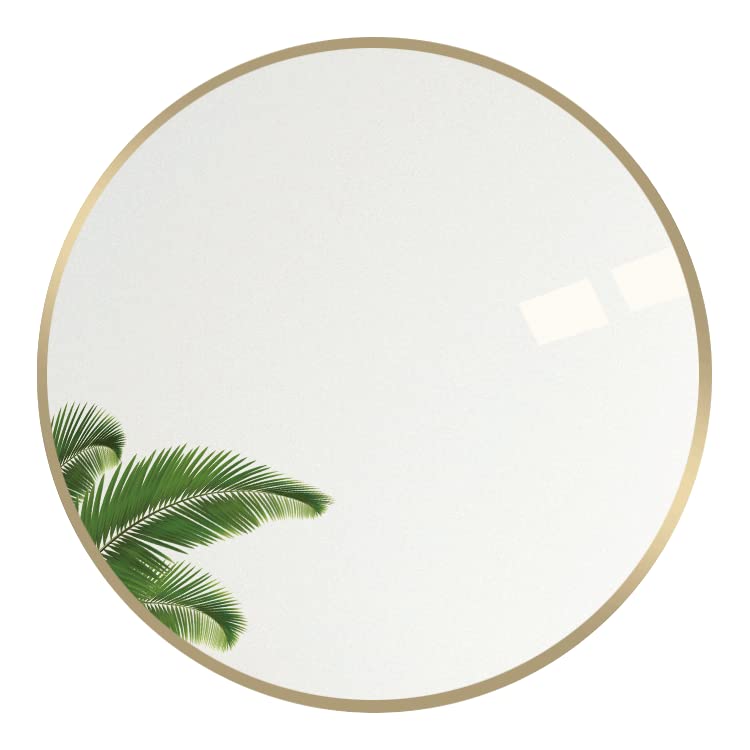 Mlenervg Round Mirror 18 Inch Wall Mirror Circle Mirror for Home, Living Room, Bathroom, Wall Decor
